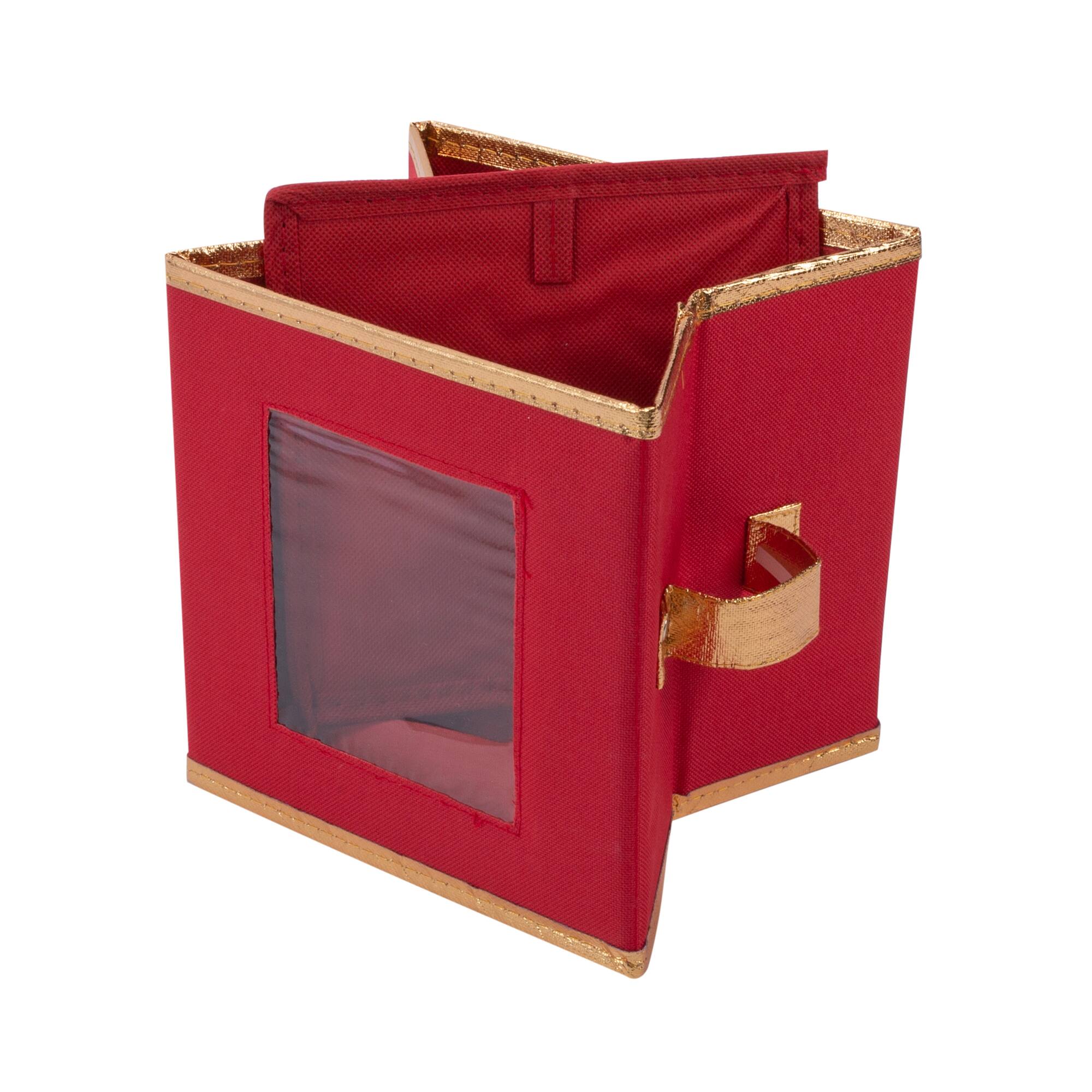 Simplify Holiday Saucer Plate Dinnerware Storage Box with 12 Felt Dividers